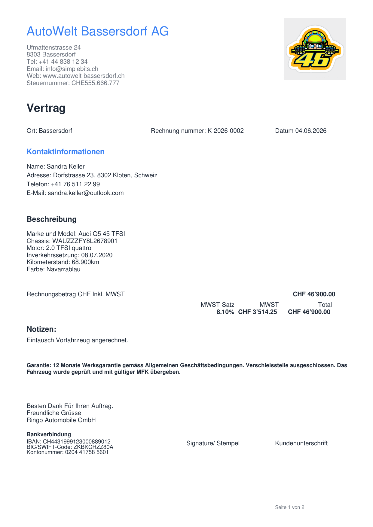 Professionelle Dokumente mit Schweizer QR